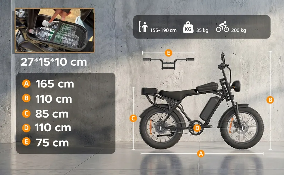 Rueda de 20 pulgadas de la e-bike fat bike montañera con neumáticos anchos.