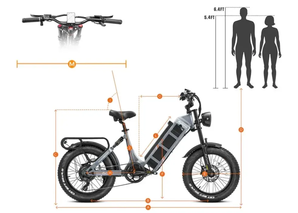 Eahora Juliet Bicicleta Eléctrica Fat Tire de Larga Autonomía image 2