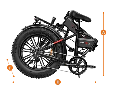 Engwe EP-2 Pro bicicleta eléctrica plegable en vista lateral completa con llantas anchas