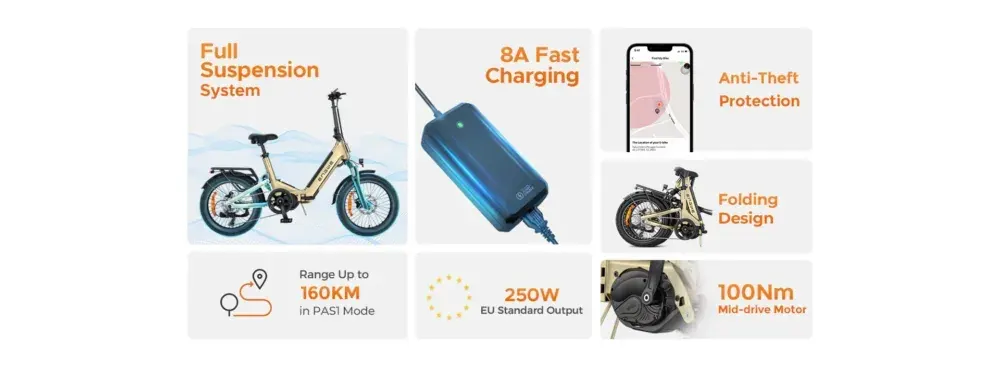 Engwe L20 3.0 Pro Bicicleta Eléctrica Plegable image 4