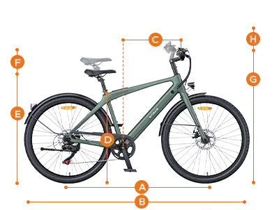 Engwe N1 AIR bicicleta eléctrica urbana de cuadro de carbono en vista lateral completa