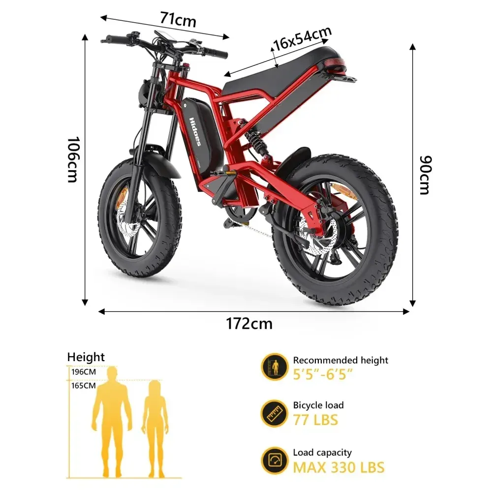 Hidoes B6 Bicicleta Eléctrica Fat Tire image 2
