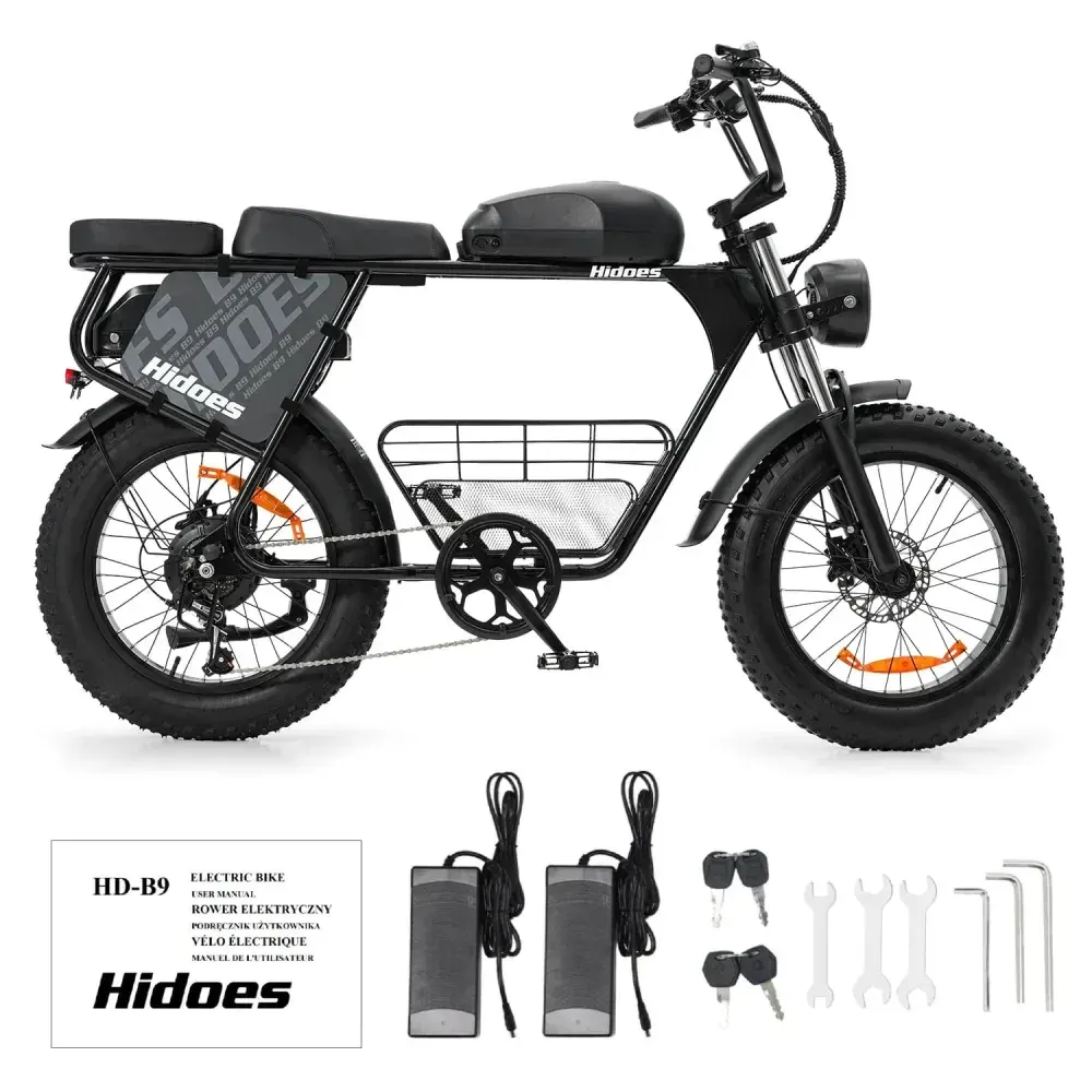 Hidoes B9 Bicicleta Eléctrica Fat Tire de Doble Batería image 7