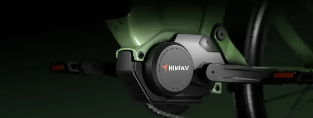 Himiway A7 Pro motor central Ananda de 250W con sensor de par, ubicado en el pedalier para mayor eficiencia.