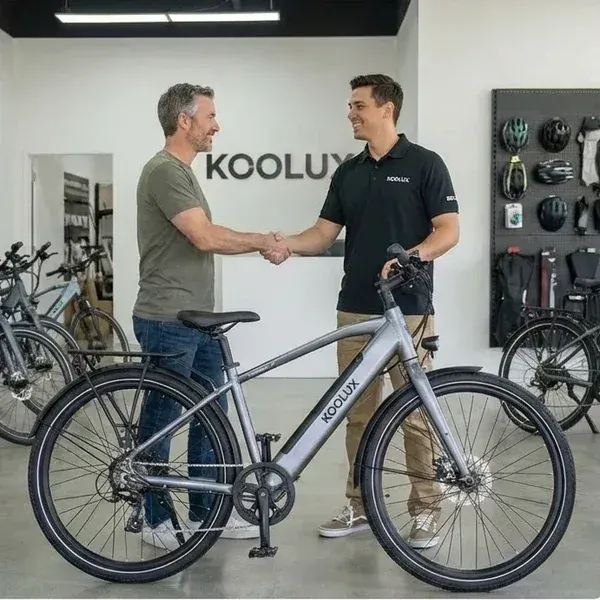 Koolux RK10 plegado y compacto, listo para guardar en el maletero de un coche.