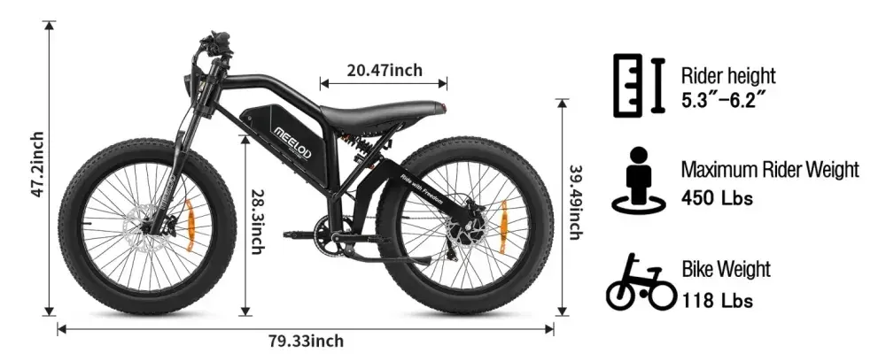 Meelod XT600 Bicicleta Eléctrica Fat Tire image 2