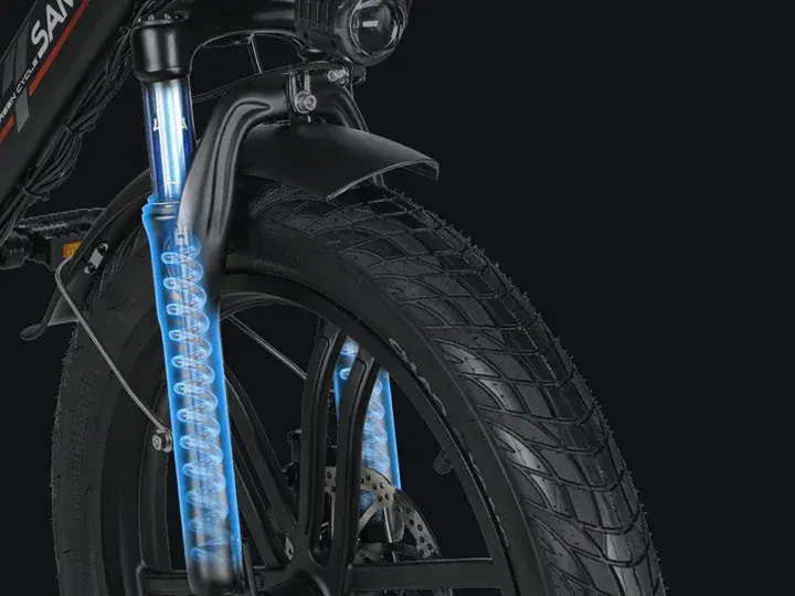 Samebike CY20 Pro plegado, compacto, listo para guardar o transportar.