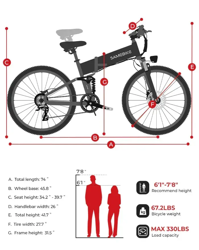 Samebike LO26 Plus Bicicleta Eléctrica Fat Tire Plegable image 2