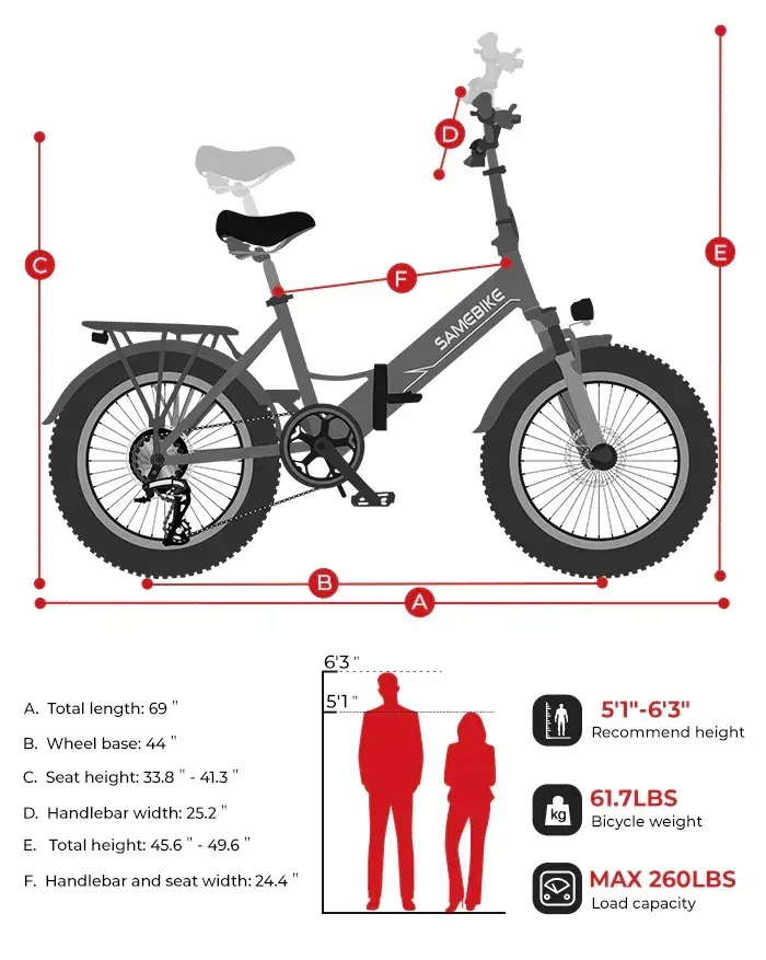 Samebike LOTDM200-II Bicicleta Eléctrica Fat Tire Plegable image 2
