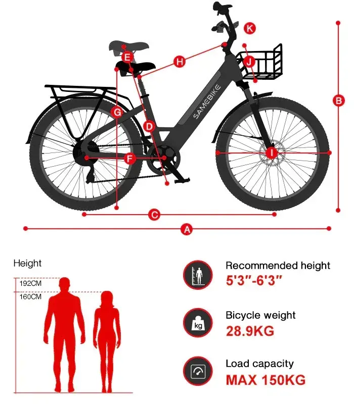 Samebike RS-A01 Plus Bicicleta Eléctrica Urbana image 2