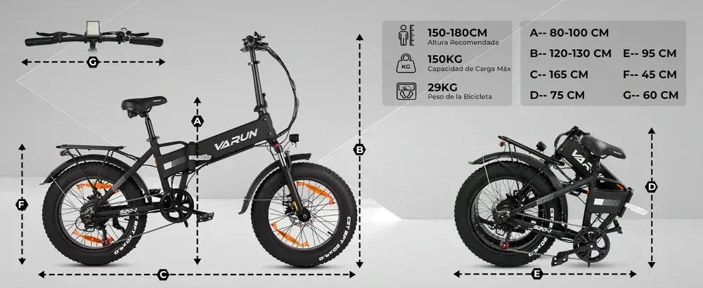 Varun S20-1 Bicicleta Eléctrica Plegable image 2