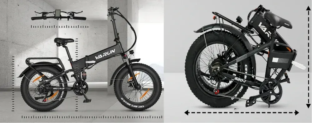 Varun S20-1 PLUS Bicicleta Eléctrica Plegable Fat Tire image 2