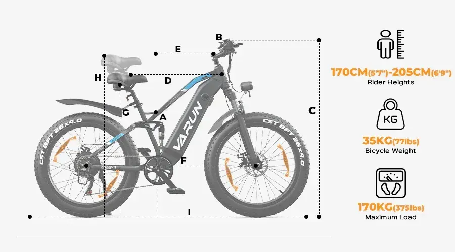 Varun S26-1 Bicicleta Eléctrica Fat Tire image 2