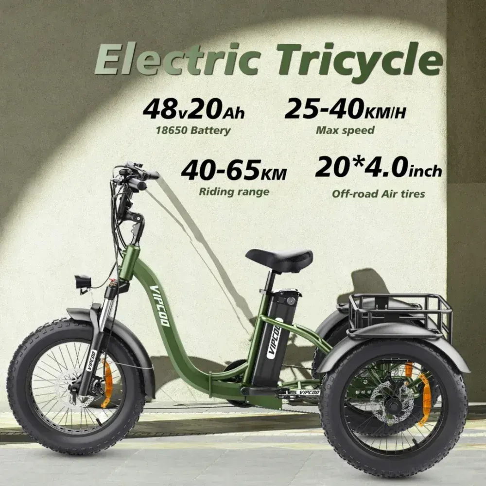 Vipcoo ET1 Triciclo Eléctrico de Carga Plegable image 2