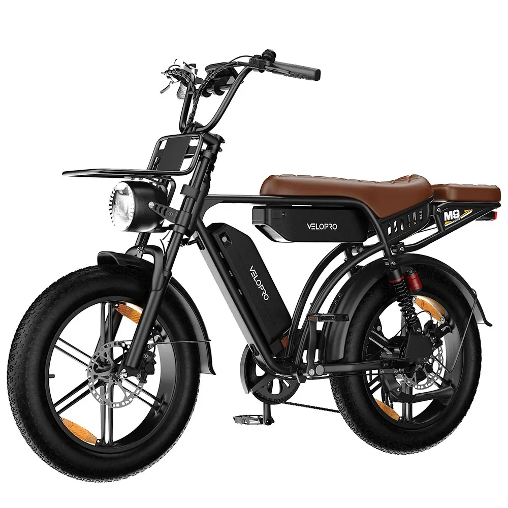 VELOPRO M9 fat bike eléctrica retro con doble batería image 5